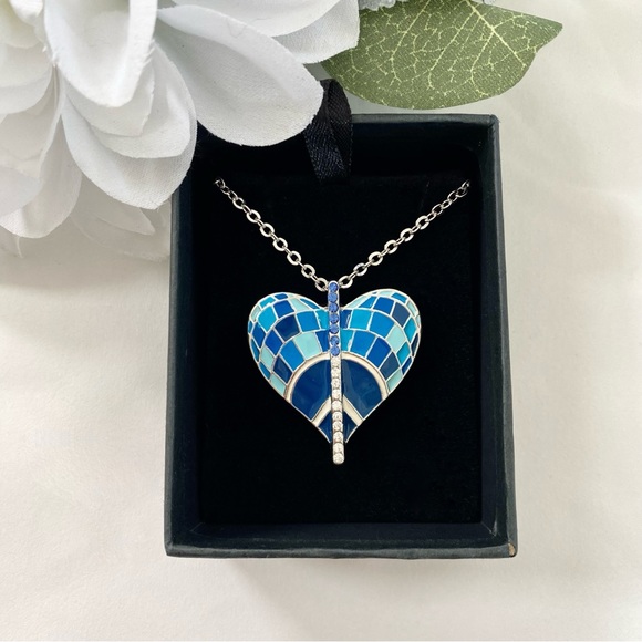 Jewelry - NEW Zodiac Water Element Blue Swarovski Crystals Charm Necklace horoscope